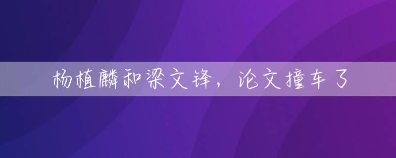 杨植麟和梁文锋，论文撞车了